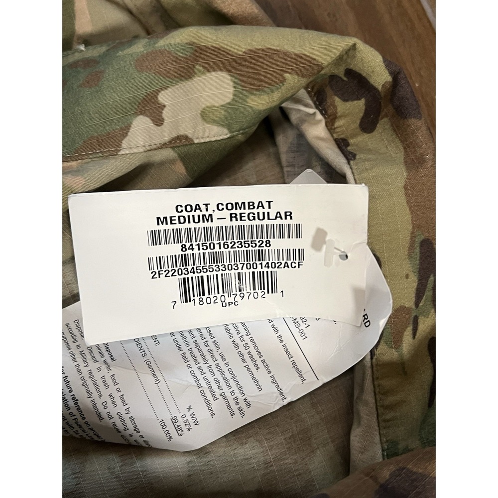 New NWT USGI Military Combat Coat Multicam, OCP, ACU, Size: Medium Regular - Picture 2 of 4